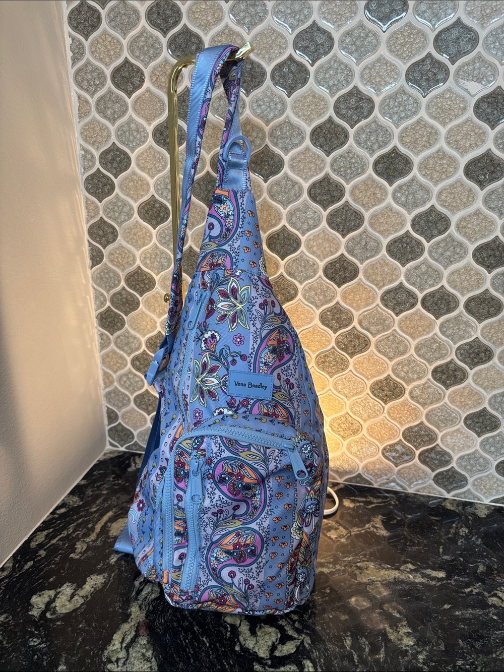 Vera Bradley Lavender Paisley Sling Backpack